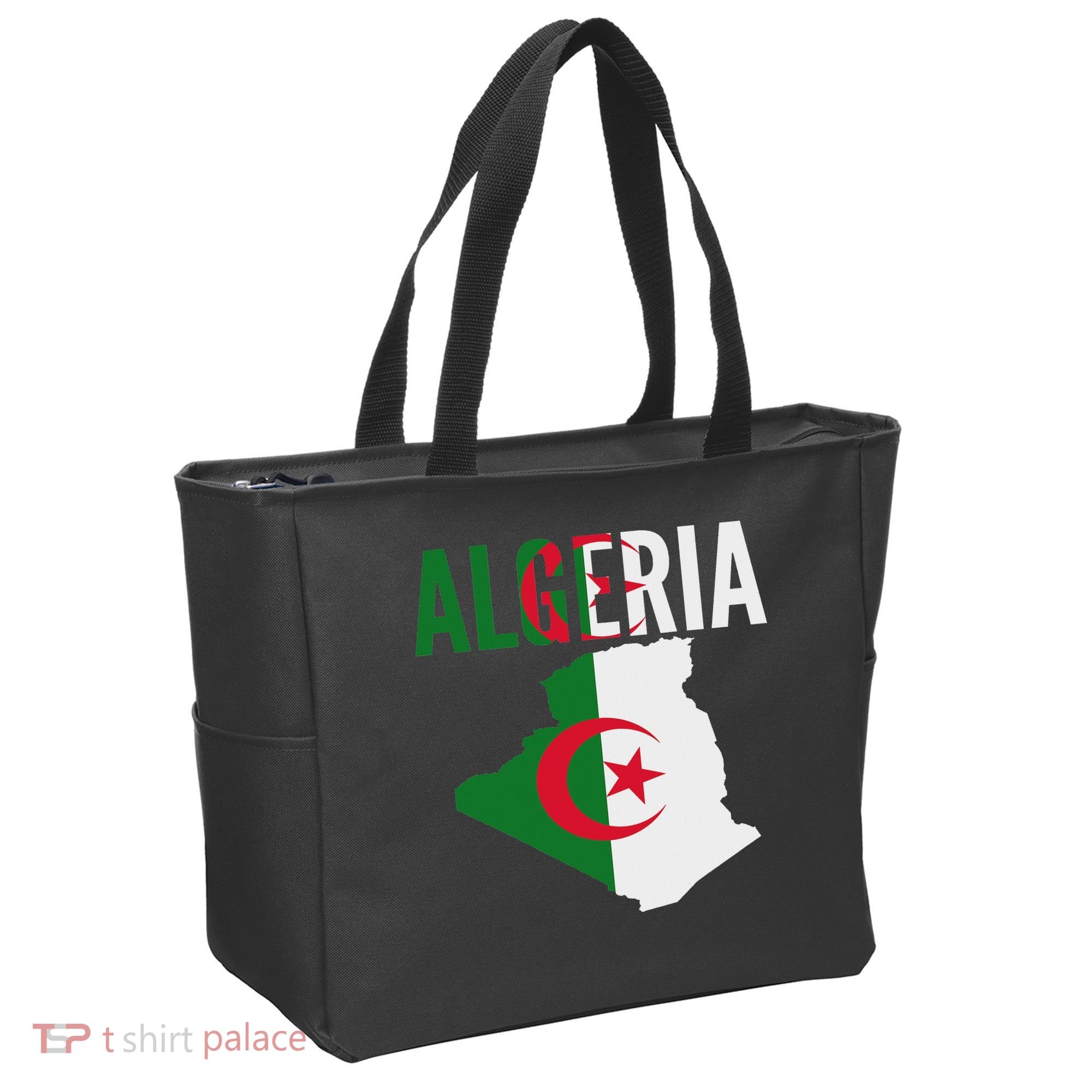 Algerian Algeria Country Map Flag Tote Bag