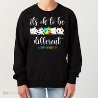 Autism Awareness Cat Its Ok To Be Different Autistic Women's Sweatshirt thumb 0