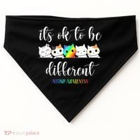 Autism Awareness Cat Its Ok To Be Different Autistic USA-Made Doggie Bandana thumb 0