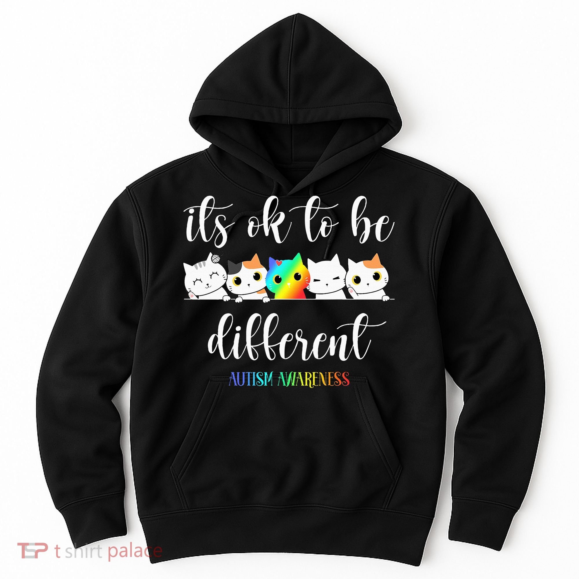 Autism Awareness Cat Its Ok To Be Different Autistic Hoodie