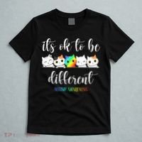 Autism Awareness Cat Its Ok To Be Different Autistic T-Shirt thumb 5