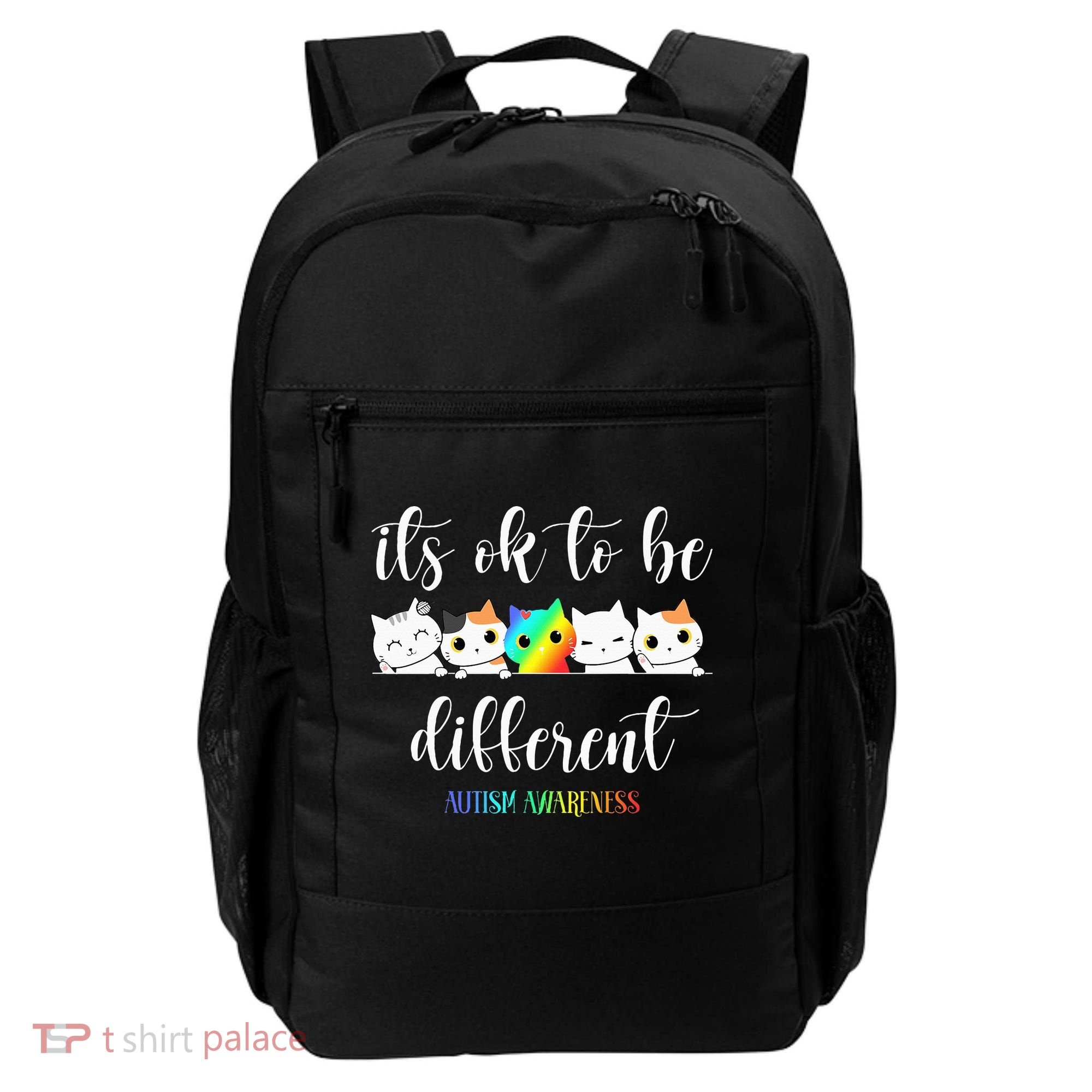 Autism Awareness Cat Its Ok To Be Different Autistic Backpack