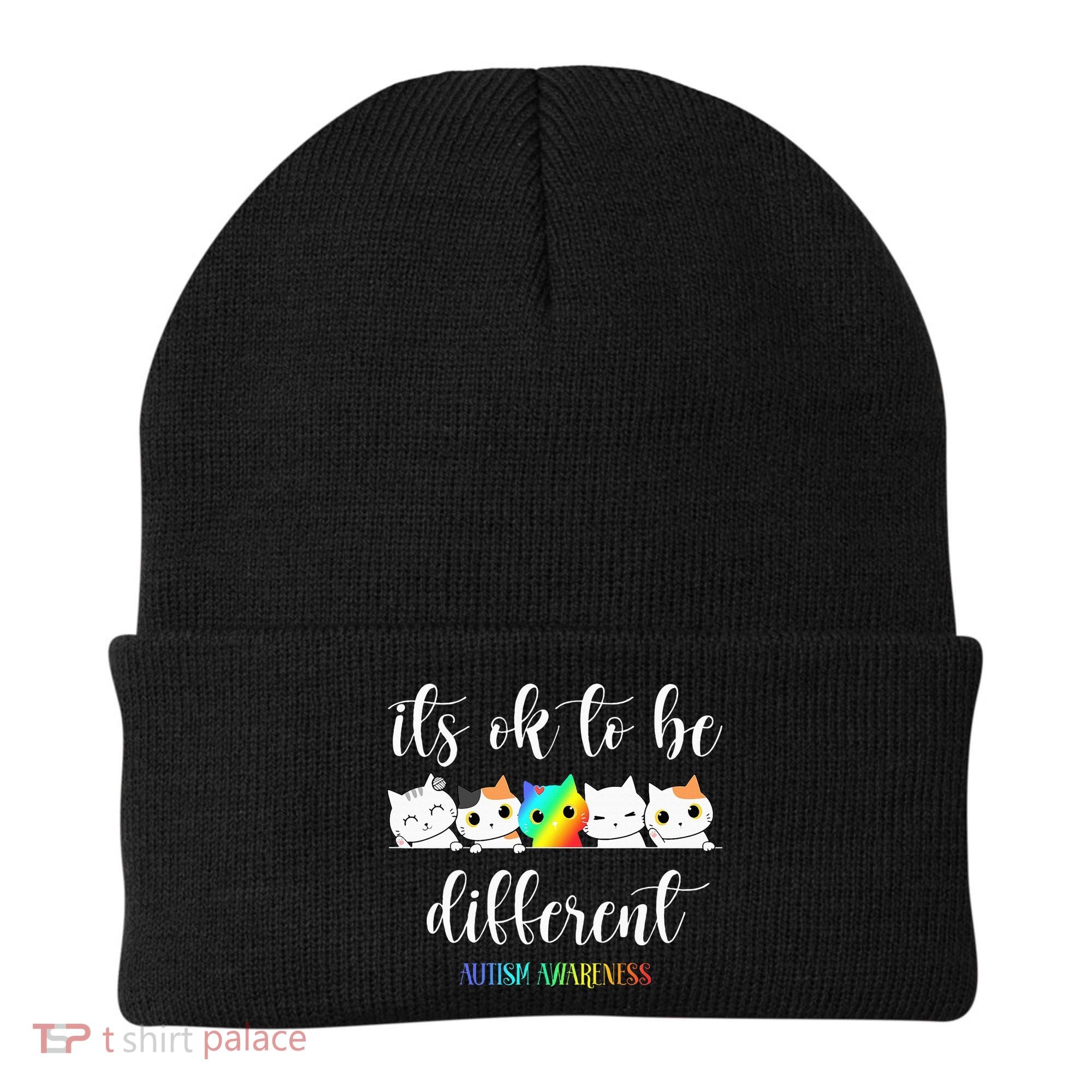 Autism Awareness Cat Its Ok To Be Different Autistic Beanie