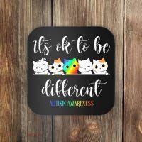 Autism Awareness Cat Its Ok To Be Different Autistic Coaster thumb 0