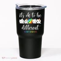 Autism Awareness Cat Its Ok To Be Different Autistic Tumbler thumb 0