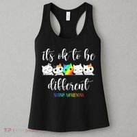 Autism Awareness Cat Its Ok To Be Different Autistic Women's Tank Top thumb 3