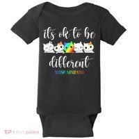 Autism Awareness Cat Its Ok To Be Different Autistic Baby Bodysuit thumb 0