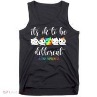 Autism Awareness Cat Its Ok To Be Different Autistic Tank Top thumb 0
