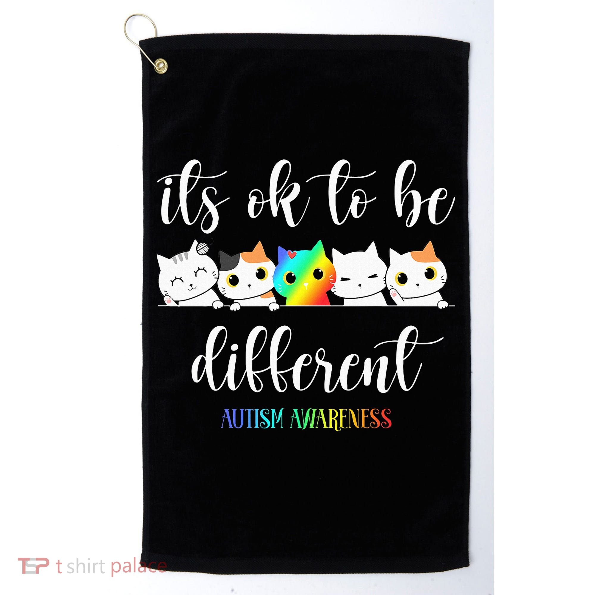 Autism Awareness Cat Its Ok To Be Different Autistic Golf Towel