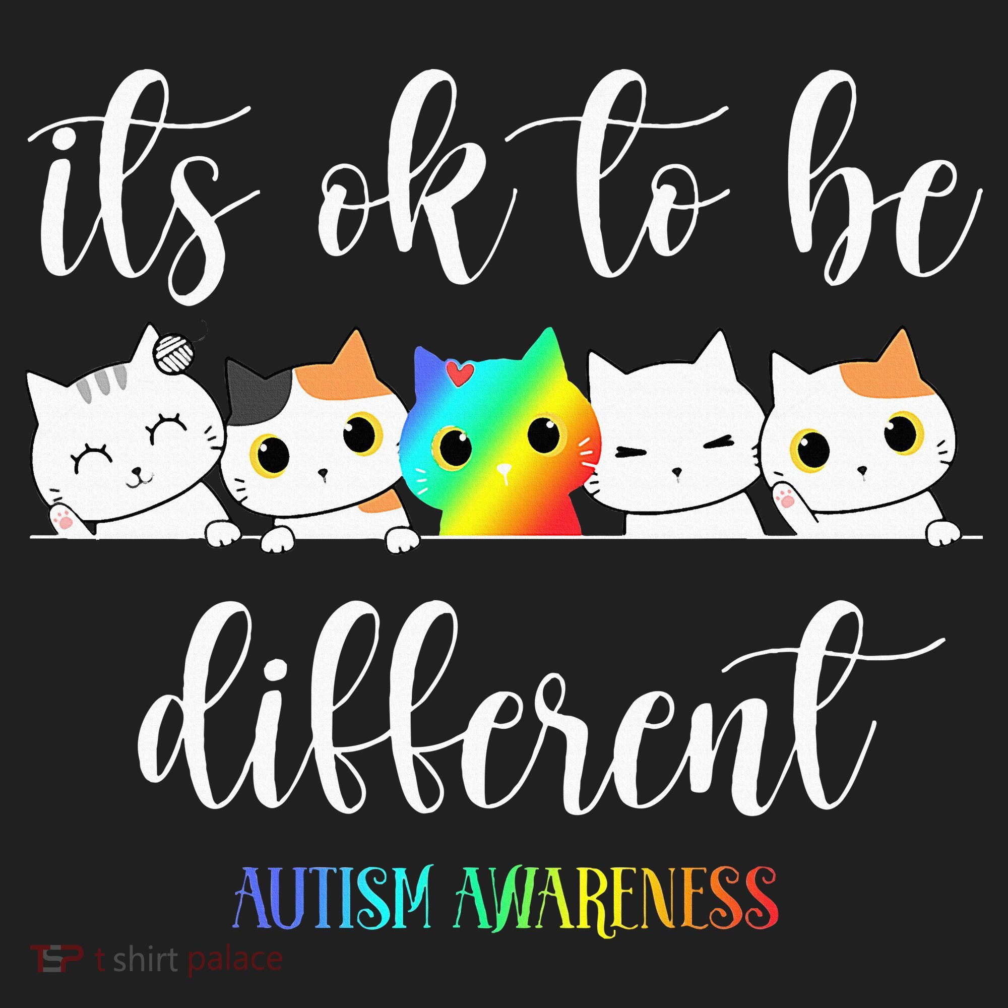 Autism Awareness Cat Its Ok To Be Different Autistic Golf Towel