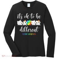 Autism Awareness Cat Its Ok To Be Different Autistic Women's Long Sleeve Shirt thumb 0