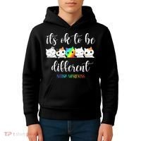 Autism Awareness Cat Its Ok To Be Different Autistic Kids Hoodie thumb 4