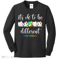 Autism Awareness Cat Its Ok To Be Different Autistic Kids Long Sleeve Shirt thumb 0