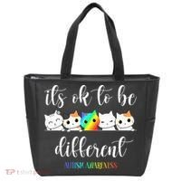 Autism Awareness Cat Its Ok To Be Different Autistic Tote Bag thumb 0