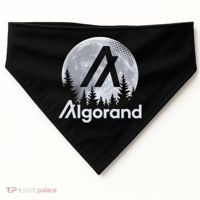 Algorand ALGO Coin Cryptocurrency Wilderness Full Moon USA-Made Doggie Bandana