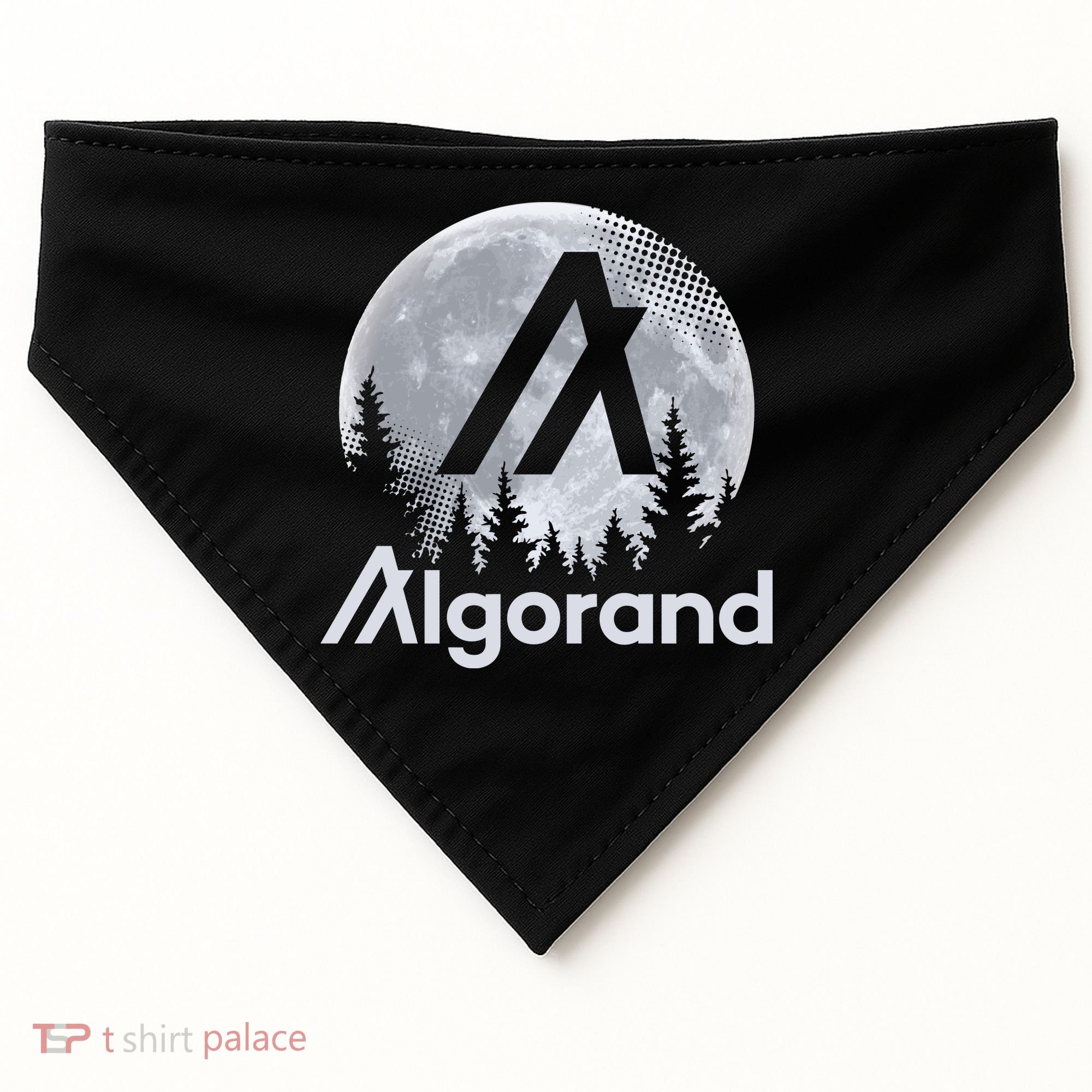Algorand ALGO Coin Cryptocurrency Wilderness Full Moon USA-Made Doggie Bandana