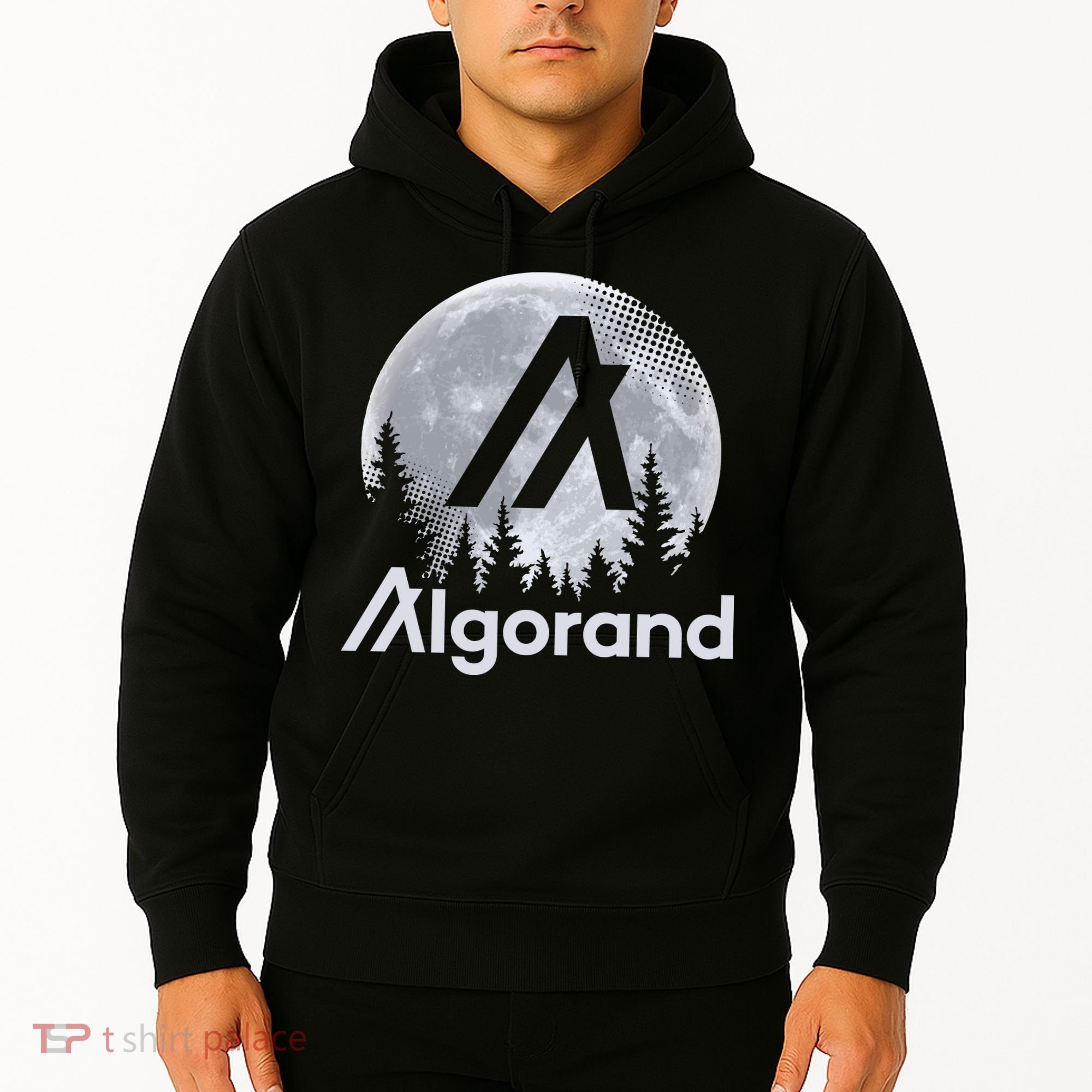 Algorand ALGO Coin Cryptocurrency Wilderness Full Moon Hoodie
