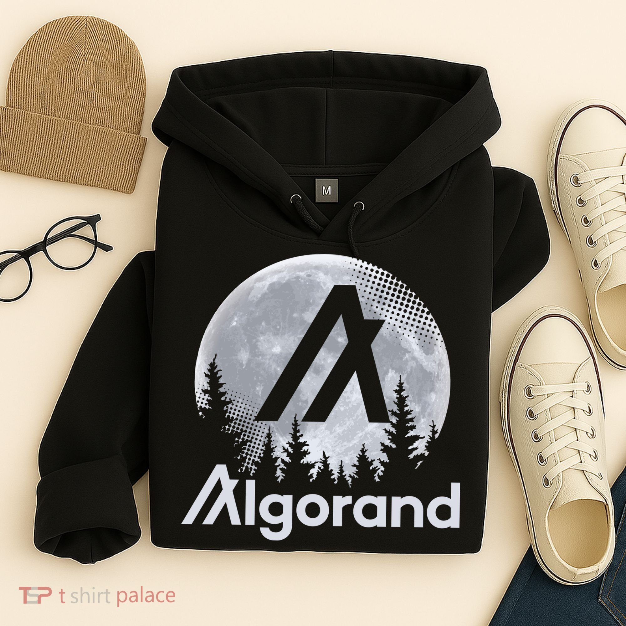 Algorand ALGO Coin Cryptocurrency Wilderness Full Moon Hoodie