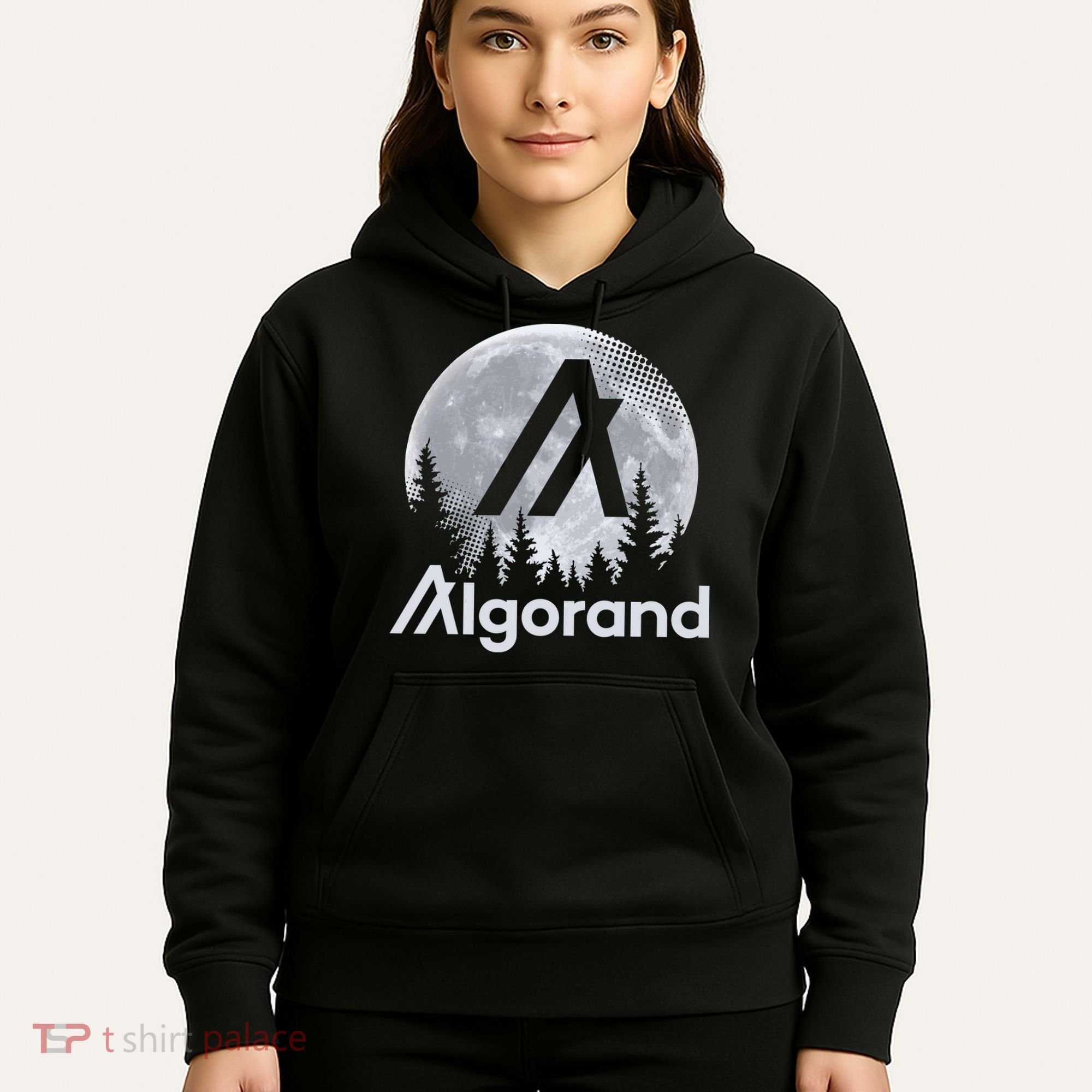 Algorand ALGO Coin Cryptocurrency Wilderness Full Moon Hoodie
