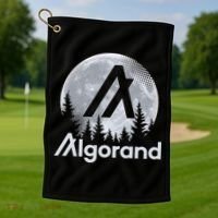 Algorand ALGO Coin Cryptocurrency Wilderness Full Moon Golf Towel thumb 1