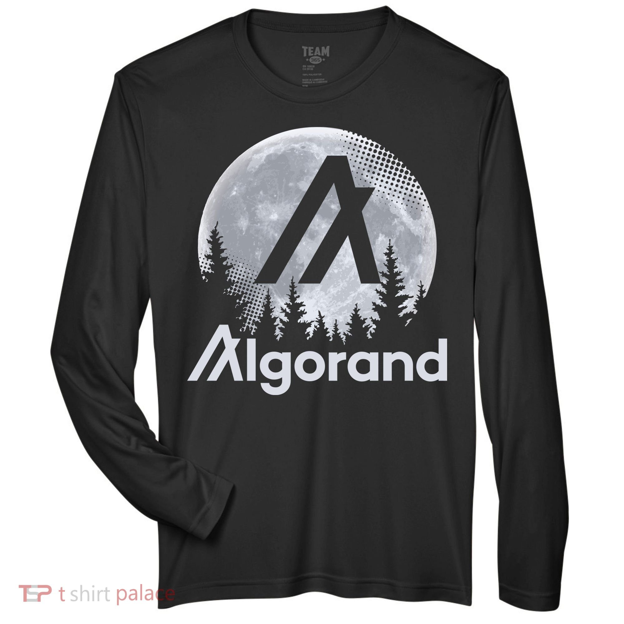 Algorand ALGO Coin Cryptocurrency Wilderness Full Moon Zone Performance Long-Sleeve T-Shirt