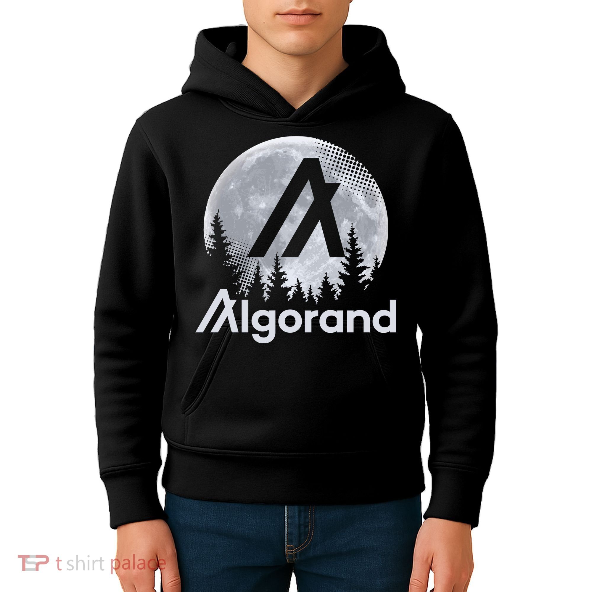 Algorand ALGO Coin Cryptocurrency Wilderness Full Moon Kids Hoodie