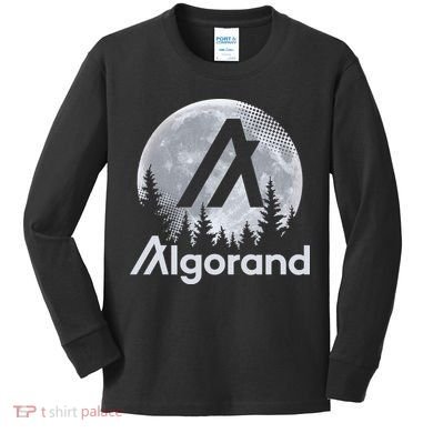 Algorand ALGO Coin Cryptocurrency Wilderness Full Moon Kids Long Sleeve Shirt
