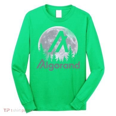 Algorand ALGO Coin Cryptocurrency Wilderness Full Moon Long Sleeve Shirt