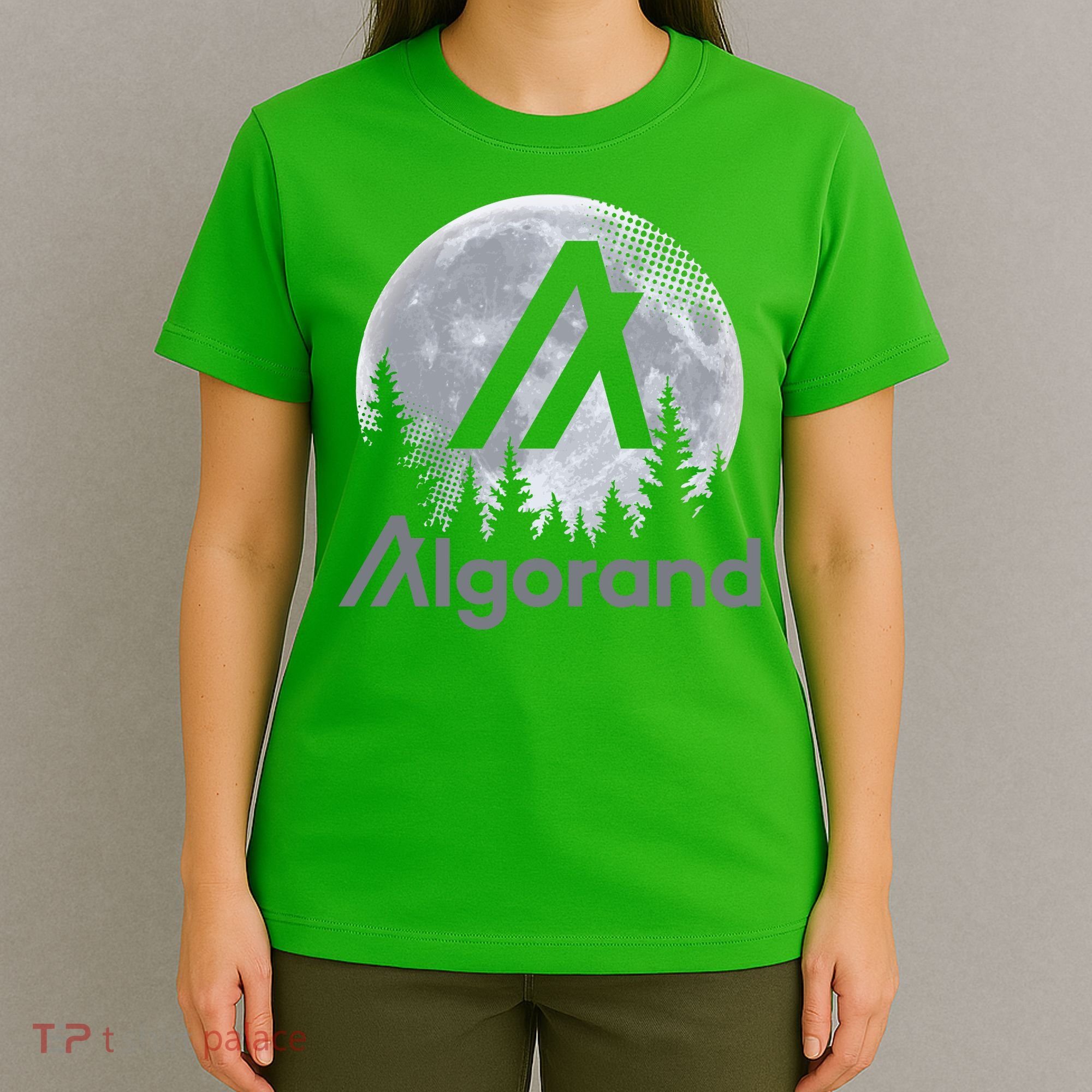 Algorand ALGO Coin Cryptocurrency Wilderness Full Moon T-Shirt