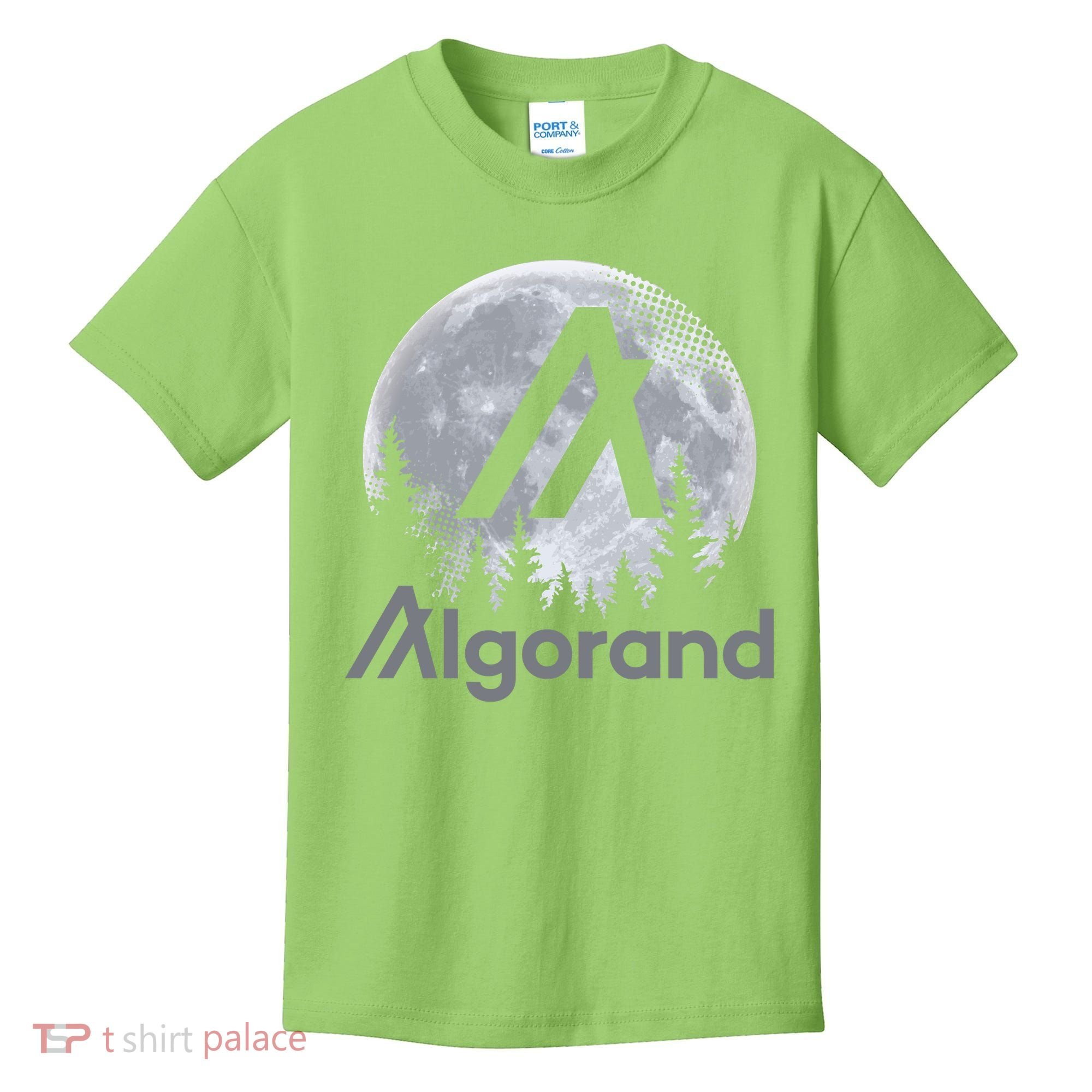 Algorand ALGO Coin Cryptocurrency Wilderness Full Moon Kids T-Shirt