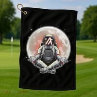 Algorand ALGO Coin Cryptocurrency Yogo Astronaut Golf Towel thumb 1