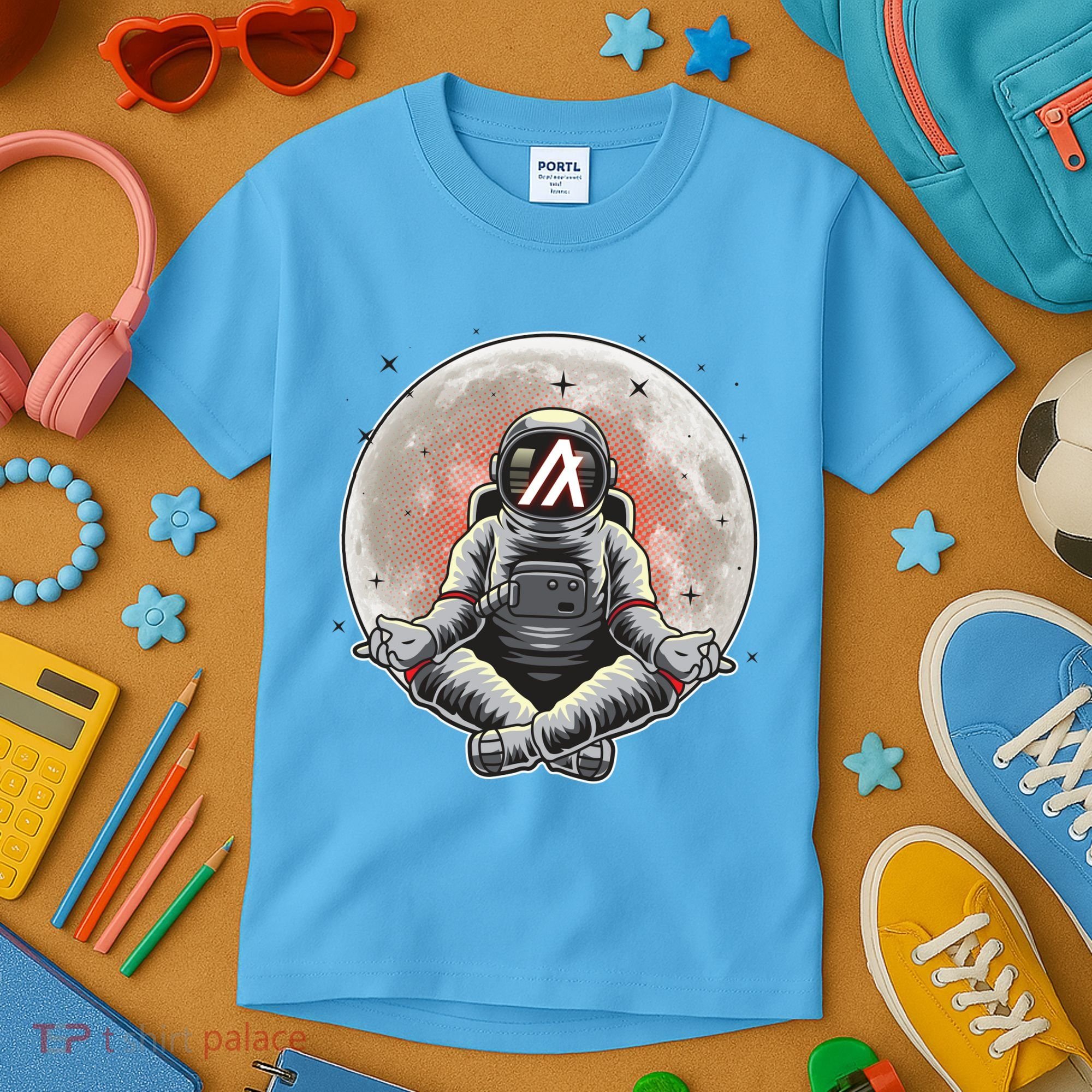 Algorand ALGO Coin Cryptocurrency Yogo Astronaut Kids T-Shirt