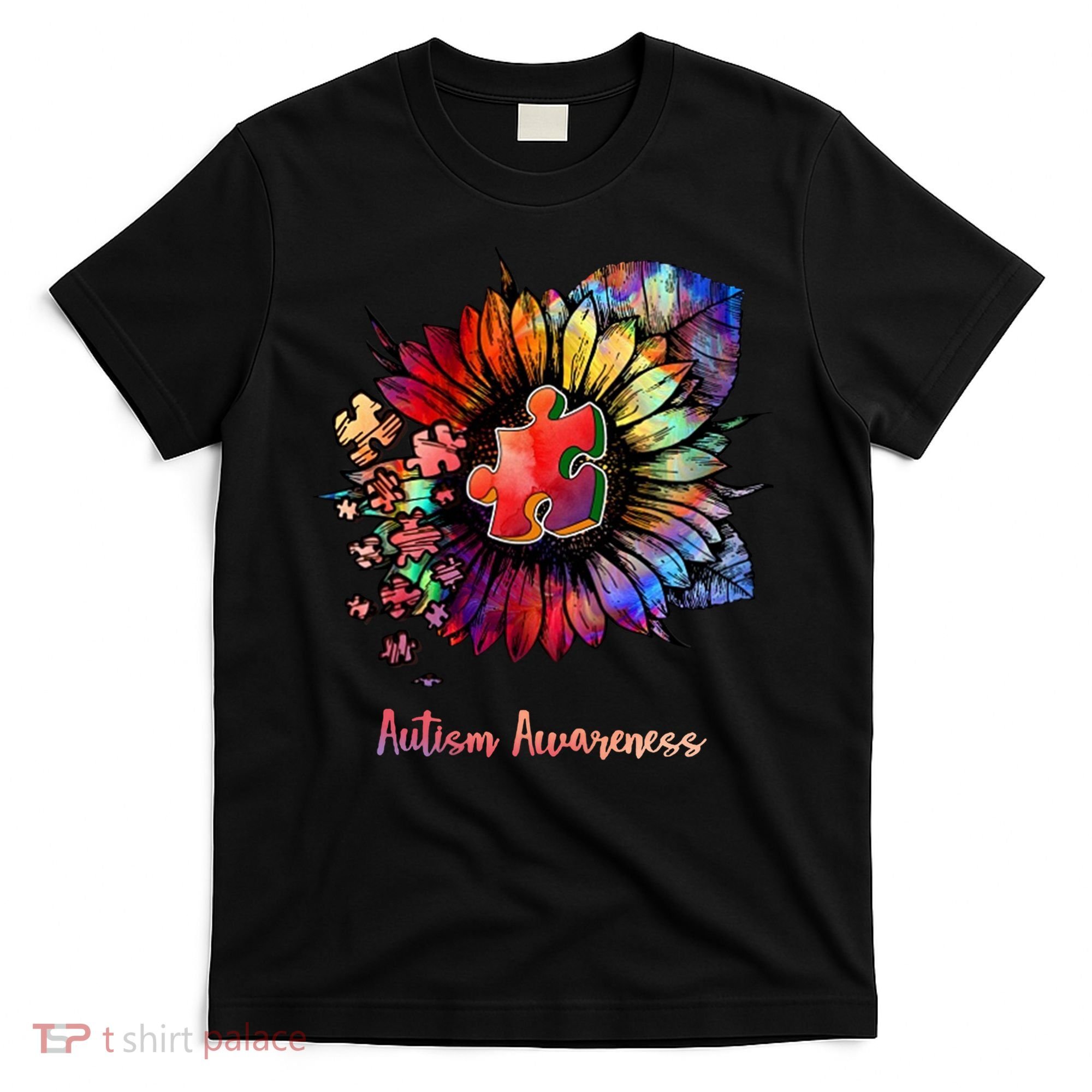 Autism Awareness Colorful Sunflower T-Shirt