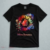 Autism Awareness Colorful Sunflower T-Shirt thumb 5