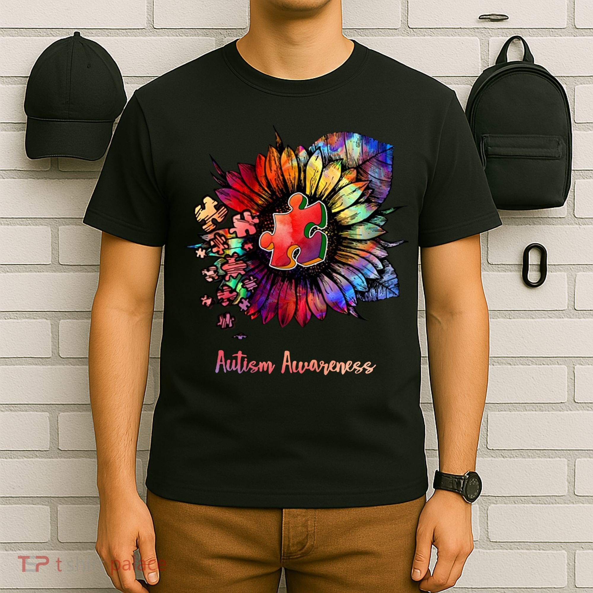 Autism Awareness Colorful Sunflower T-Shirt