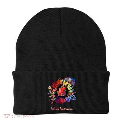 Autism Awareness Colorful Sunflower Beanie