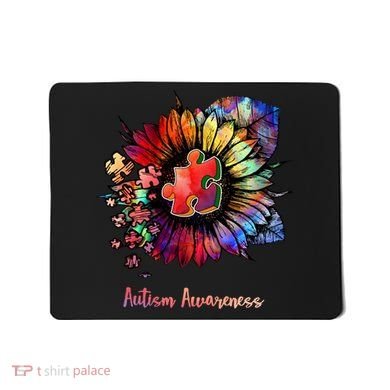 Autism Awareness Colorful Sunflower Mousepad