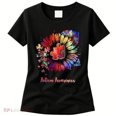 Autism Awareness Colorful Sunflower Women's T-Shirt