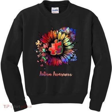 Autism Awareness Colorful Sunflower Kids Sweatshirt