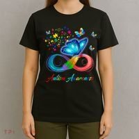 Autism Awareness Colorful Butterfly T-Shirt thumb 4