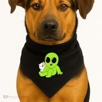 Alien And Cat Existing Isnt Really In The Budget Atm Guess USA-Made Doggie Bandana thumb 1