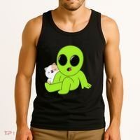 Alien And Cat Existing Isnt Really In The Budget Atm Guess Tank Top thumb 3