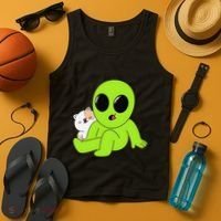 Alien And Cat Existing Isnt Really In The Budget Atm Guess Tank Top thumb 4