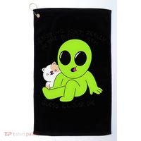 Alien And Cat Existing Isnt Really In The Budget Atm Guess Golf Towel thumb 0