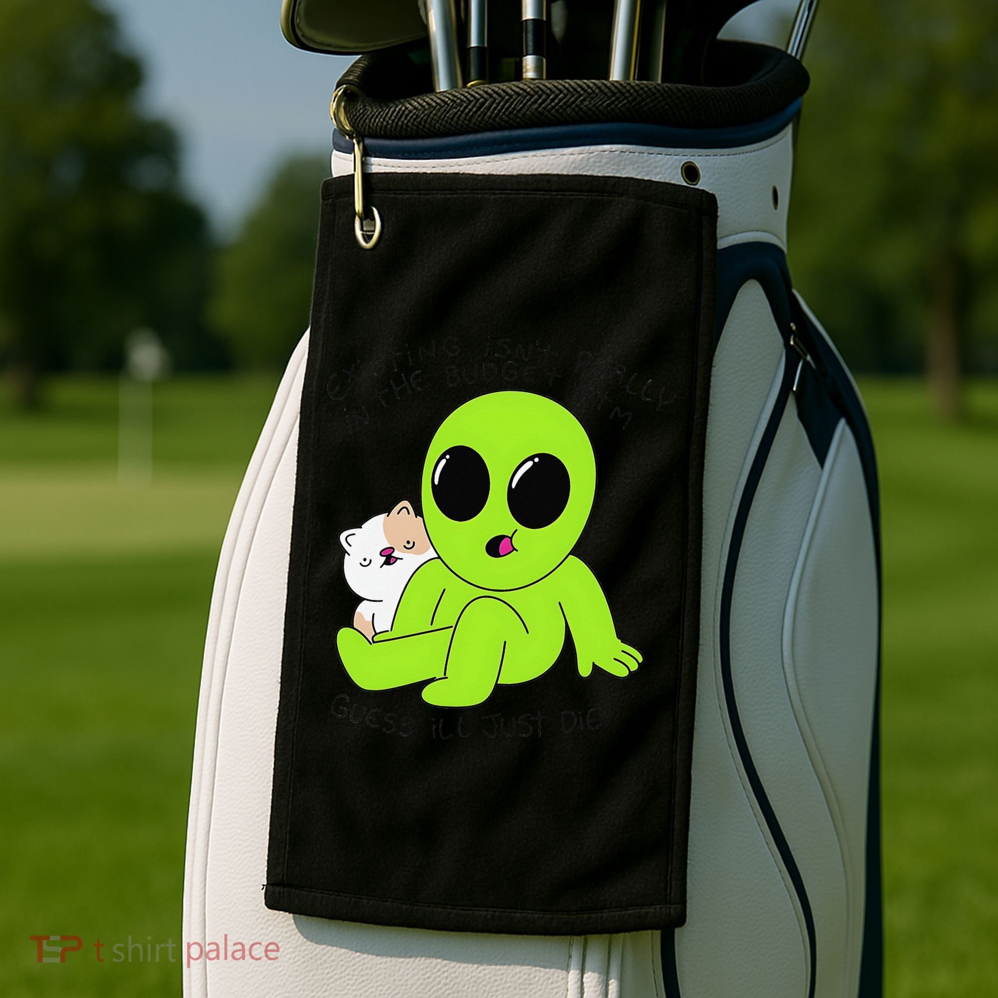 Alien And Cat Existing Isnt Really In The Budget Atm Guess Golf Towel