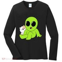 Alien And Cat Existing Isnt Really In The Budget Atm Guess Women's Long Sleeve Shirt thumb 0