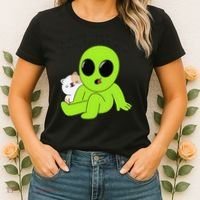 Alien And Cat Existing Isnt Really In The Budget Atm Guess Women's T-Shirt thumb 2