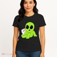 Alien And Cat Existing Isnt Really In The Budget Atm Guess Women's T-Shirt thumb 4