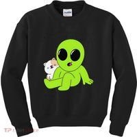 Alien And Cat Existing Isnt Really In The Budget Atm Guess Kids Sweatshirt thumb 0