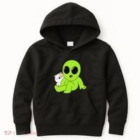 Alien And Cat Existing Isnt Really In The Budget Atm Guess Kids Hoodie thumb 0